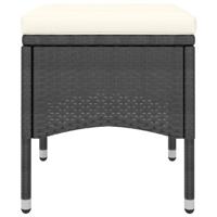 5-delige Tuinset poly rattan en gehard glas zwart - thumbnail