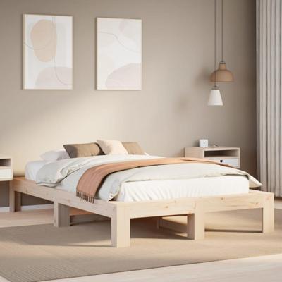 Bedframe zonder matras massief grenenhout 135x190 cm