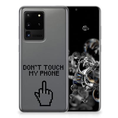 Samsung Galaxy S20 Ultra Silicone-hoesje Finger Don't Touch My Phone Samsung Galaxy S20 Ultra Silicone-hoesje Finger Don't Touch My Phone