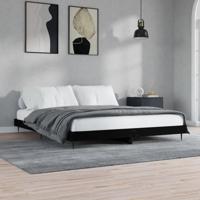 Bedframe massief hout zwart 200x200 cm - thumbnail