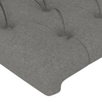 Hoofdbord met randen 83x23x118/128 cm stof donkergrijs - thumbnail