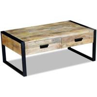 Salontafel met 2 lades 100x60x40 cm massief mangohout - thumbnail