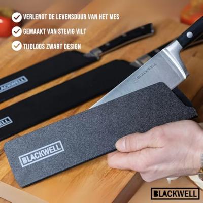 Blackwell Mesbeschermer - Universeel - Zwart - Voor messen met een lemmet tot 26 cm