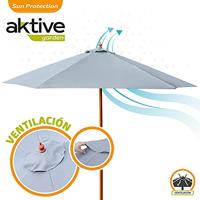 Parasol Aktive 300 x 240 x 300 cm Grijs Hout Ø 300 cm - thumbnail