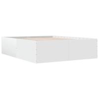 Bedframe bewerkt hout wit 150x200 cm - thumbnail