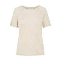 OBJECT fijngebreid T-shirt OBJANGIE beige - thumbnail