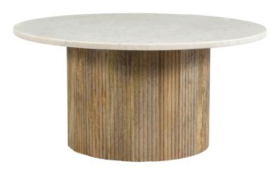 Brix Salontafel 'Nova' Mangohout en marmer, kleur Wit