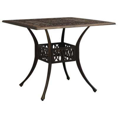 VidaXL Tuintafel 90x90x73 cm gietaluminium bronskleurig VidaXL Tuintafel 90x90x73 cm gietaluminium bronskleurig