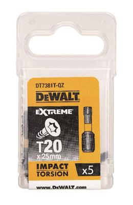 DeWALT DT7381T Extreme Impact Torsion schroefbits T20 25mm VE=5 DeWALT DT7381T Extreme Impact Torsion schroefbits T20 25mm VE=5