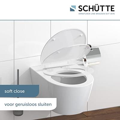 Toiletzitting Schutte Slim White Duroplast Ultra Dun Met Soft Close En Quick Release Gelakt Wit Schütte