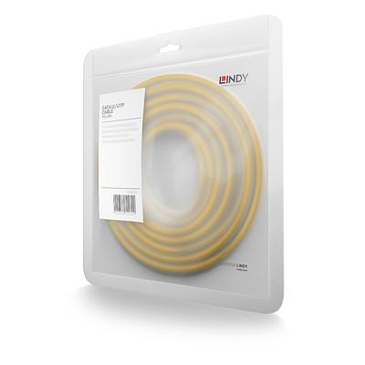 LINDY 48067 RJ45 Netwerkkabel, patchkabel CAT 6 U/UTP 10.00 m Geel 1 stuk(s)