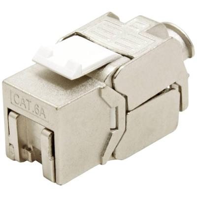 VALUE Cat.6A (Class EA) Keystone, RJ-45, afgeschermd, zilver, zonder gereedschap VALUE Cat.6A (Class EA) Keystone, RJ-45, afgeschermd, zilver, zonder gereedschap