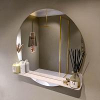 MONDIAZ SPOT spiegel rond 90cm met Spiegelplanchet kleur Rosee. - thumbnail