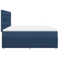 Boxspring met matras stof blauw 200x200 cm - thumbnail