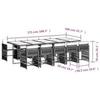 11-delige Tuinset met kussens poly rattan zwart - thumbnail