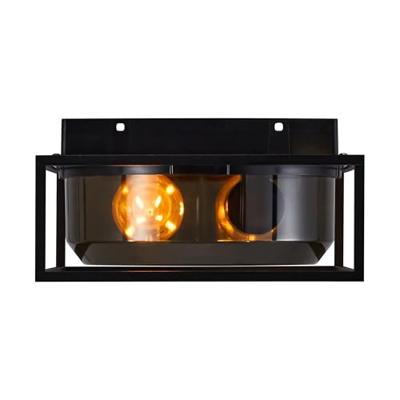 Enzo Plafondlamp | Griffin 2x E27 zwart smokey IP44 - 4803010