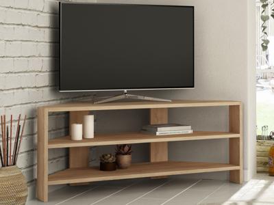 Hoek tv-meubel THAMES 2 legplanken eik