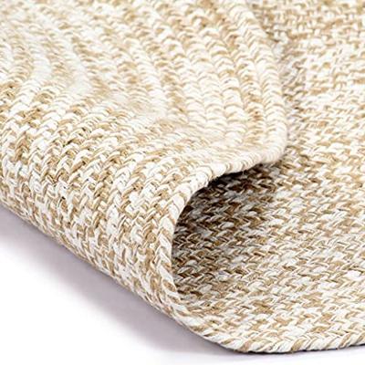 VidaXL Vloerkleed handgemaakt 90 cm jute wit en naturel - thumbnail