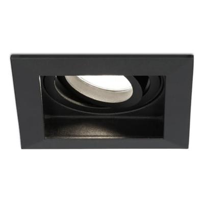 Durham vierkante LED inbouwspot - 4 Watt 345 Lumen - 4000K neutraal wit - GU10 - Dimbaar Kantelbaar - Voor binnen - Zwart