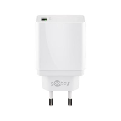 USB-A-adapter - USB-A-lader - 1 poorts - Quick charge 3.0 - 3000mA - 18 Watt - Wit