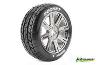 Louise B-Rocket banden op black/chrome spaak velgen voor 1/8 buggy - thumbnail