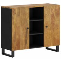Dressoir met 2 deuren 90x33x75 cm massief mangohout - thumbnail