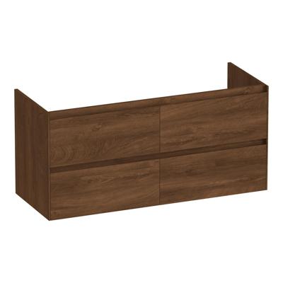 Brauer Inspire - Onderkast - 120 cm - met 4 Softclose Lades Greeploos en 2 Sifon Uitsparingen - Forest Cacao