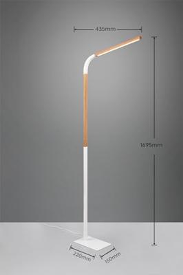 Trio Flexibele leeslampNorris wit met hout - 445210131