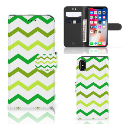Apple iPhone X | Xs | Telefoon Hoesje | Zigzag Groen