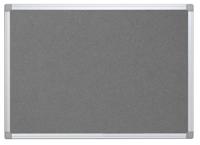 Q-CONNECT textielbord, met aluminium frame, 90 x 60 cm, grijs - thumbnail