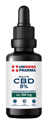 Uniswiss CBD isolate 5% (wateroplosbaar) 10 Milliliter