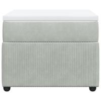 Boxspring met matras fluweel lichtgrijs 100x200 cm - thumbnail