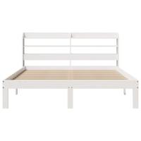 Bedframe met hoofdeinde zonder matras 160x200 cm wit - thumbnail