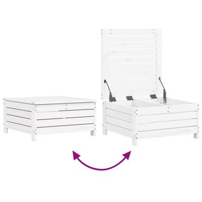 3-delige Loungeset massief grenenhout wit