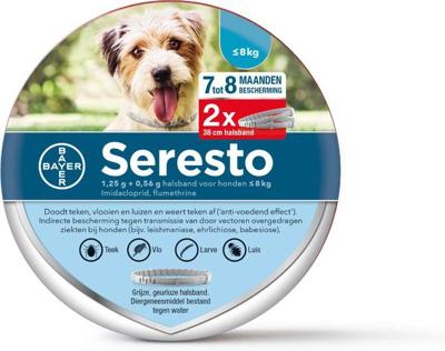 Seresto halsband kleine hond (tot 8 kg) 2-pack 1 verpakking