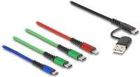 Delock 87035 USB-laadkabel USB 2.0 USB-A stekker, USB-C stekker, USB-C stekker, USB-micro-B stekker, Apple Lightning stekker 1.20 m Zwart, Blauw, Groen, Rood - thumbnail