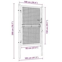 Gaaspoort 100x200 cm gegalvaniseerd staal grijs - thumbnail