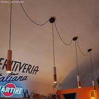 Dubbele metalen spotlamp E14 mat wit & geborsteld koper | Creative-Cables | Lamp kopen | Spotjes in plafond | Inbouwspots | Spotjes woonkamer | Led | - thumbnail