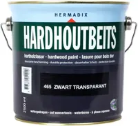 Hermadix hardhoutbeits zijdeglans 2500 ml zwart transparant (465) - thumbnail