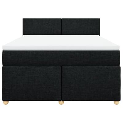 Boxspring met matras stof zwart 140x200 cm