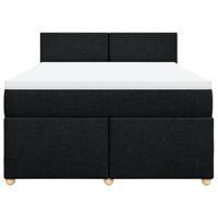 Boxspring met matras stof zwart 140x200 cm - thumbnail