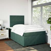 Boxspring met matras fluweel donkergroen 120x190 cm - thumbnail