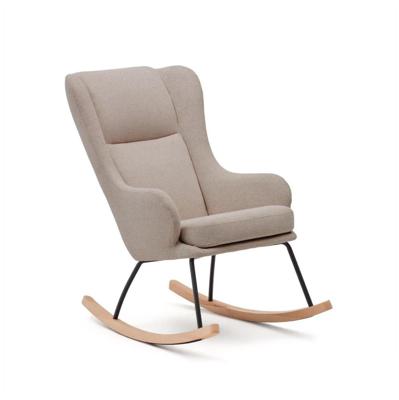 Kave Home Schommelstoel 'Maustin' Chenille, kleur Beige