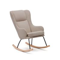 Kave Home Schommelstoel 'Maustin' Chenille, kleur Beige - thumbnail