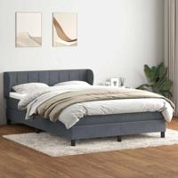 Boxspring met matras fluweel donkergrijs 140x220 cm - thumbnail