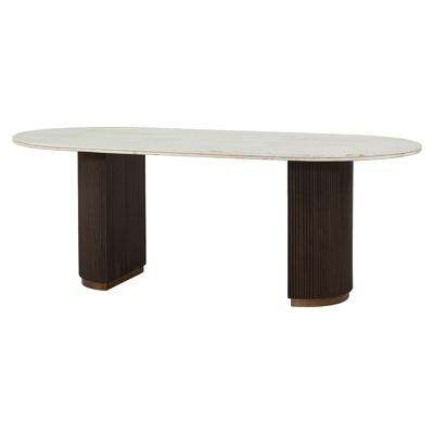 Richmond Ovale Eettafel 'Mayfield' Marmer en mangohout, 210 x 100cm