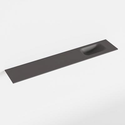 MONDIAZ EDEN Dark_grey solid surface inleg wastafel voor toiletmeubel 120cm. Positie wasbak rechts