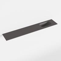 MONDIAZ EDEN Dark_grey solid surface inleg wastafel voor toiletmeubel 120cm. Positie wasbak rechts - thumbnail