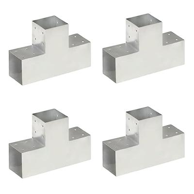 VidaXL Paalverbindingen 4 st t-vorm 101x101 mm gegalvaniseerd metaal