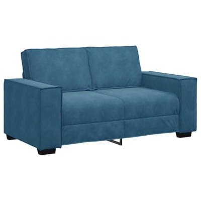 Tweezitsbank 160x78x84 cm fluweel blauw